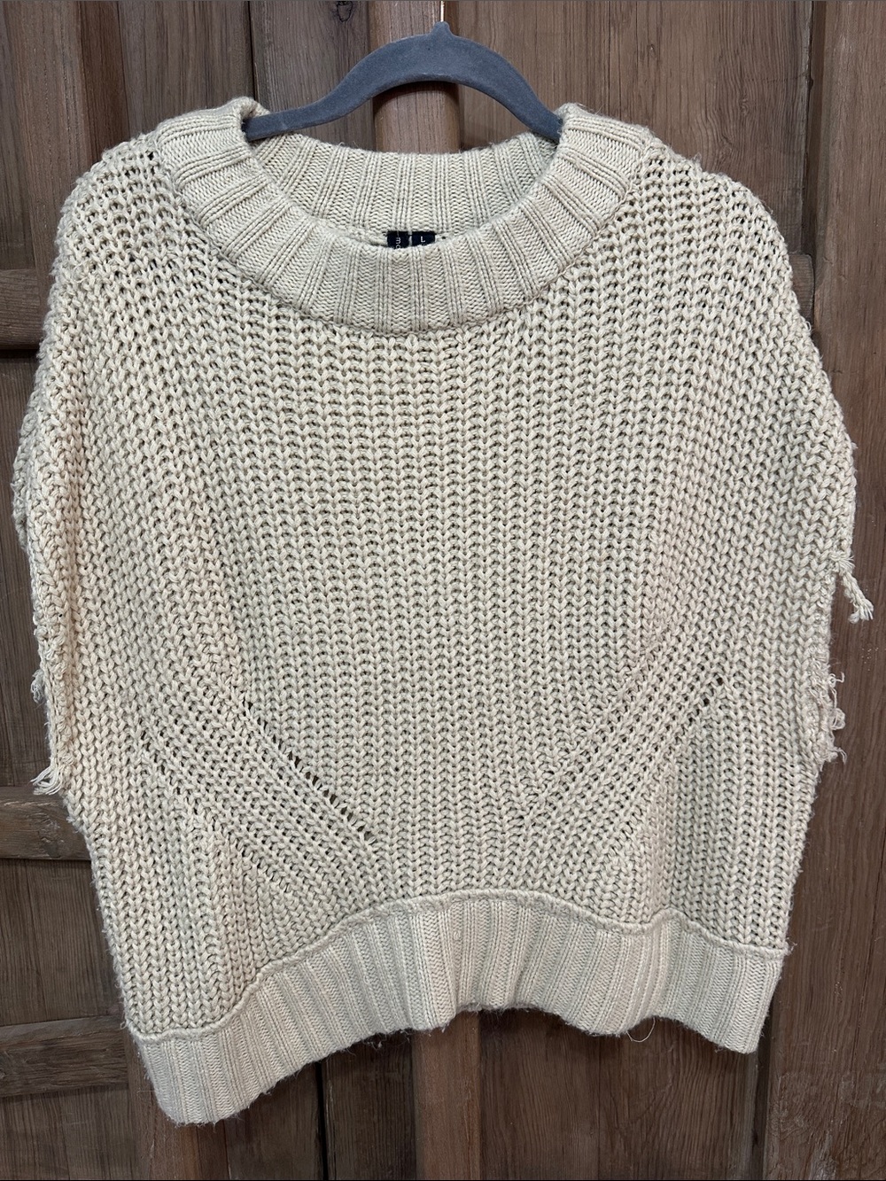 moon & madison Cream Chunky Ribbed Crew Sweater